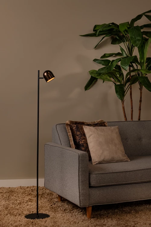 Lucide SKANSKA RECH - Rechargeable Floor lamp Indoor/Outdoor - Battery pack - Ø 23 cm - LED Dim. - CCT - 1x3W 3000K/6000K - IP44 - Coffee - atmosphere 1
